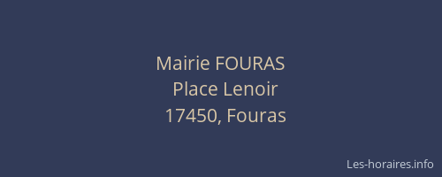 Mairie FOURAS
