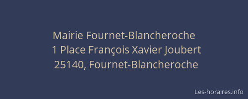 Mairie Fournet-Blancheroche