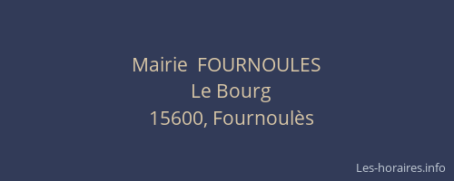 Mairie  FOURNOULES