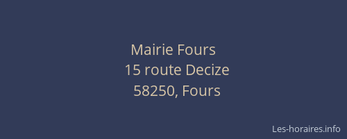 Mairie Fours