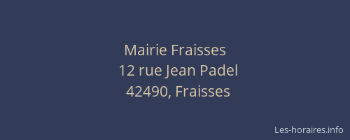 Mairie Fraisses