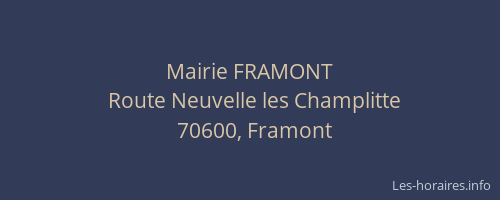 Mairie FRAMONT