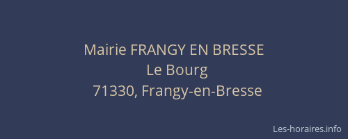 Mairie FRANGY EN BRESSE