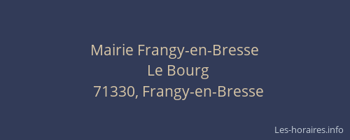 Mairie Frangy-en-Bresse