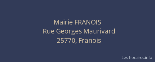 Mairie FRANOIS