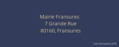 Mairie Fransures