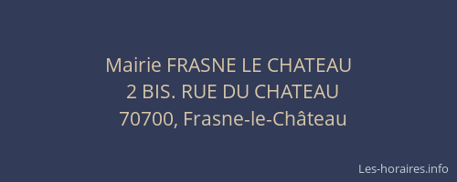 Mairie FRASNE LE CHATEAU