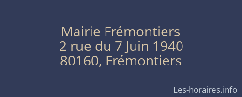 Mairie Frémontiers