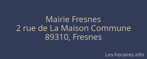 Mairie Fresnes
