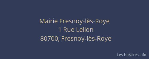 Mairie Fresnoy-l&egrave;s-Roye