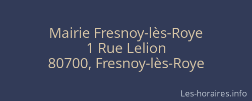 Mairie Fresnoy-lès-Roye