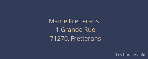 Mairie Fretterans
