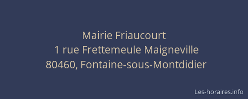 Mairie Friaucourt