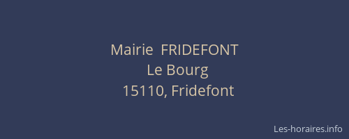 Mairie  FRIDEFONT