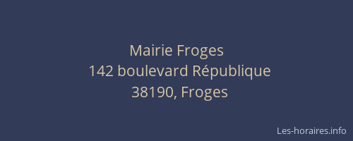 Mairie Froges