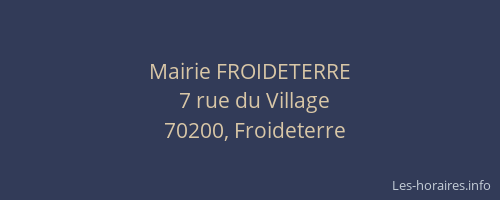 Mairie FROIDETERRE