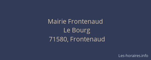 Mairie Frontenaud