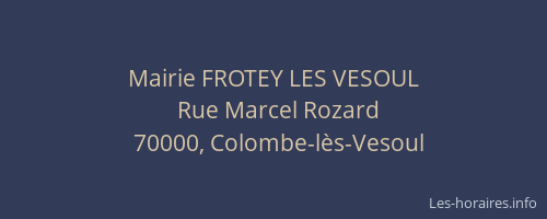 Mairie FROTEY LES VESOUL