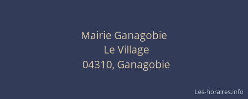Mairie Ganagobie