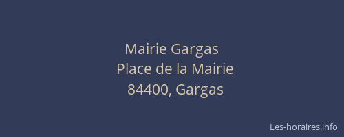 Mairie Gargas