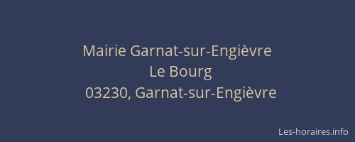Mairie Garnat-sur-Engièvre