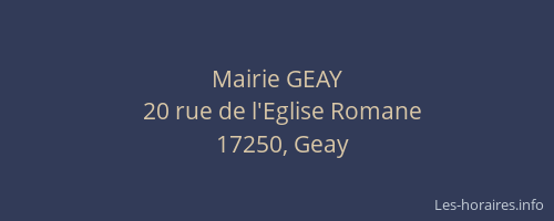 Mairie GEAY