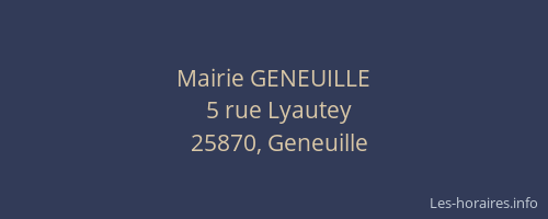 Mairie GENEUILLE
