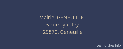 Mairie  GENEUILLE
