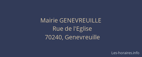 Mairie GENEVREUILLE