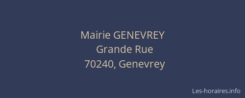 Mairie GENEVREY