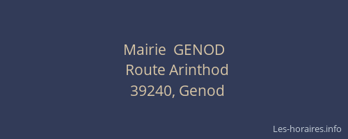 Mairie  GENOD