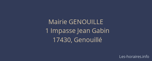 Mairie GENOUILLE