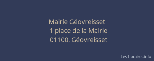 Mairie Géovreisset