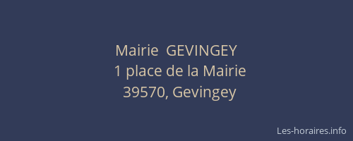 Mairie  GEVINGEY