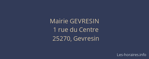 Mairie GEVRESIN