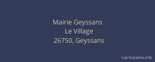 Mairie Geyssans