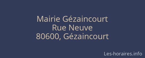 Mairie Gézaincourt