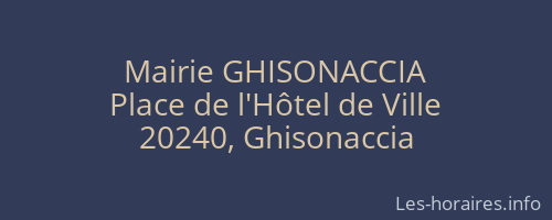 Mairie GHISONACCIA