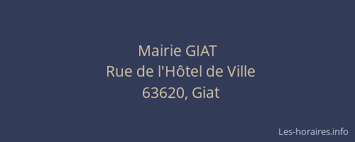 Mairie GIAT