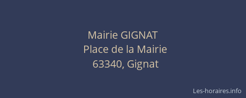 Mairie GIGNAT