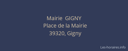 Mairie  GIGNY