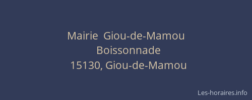 Mairie  Giou-de-Mamou