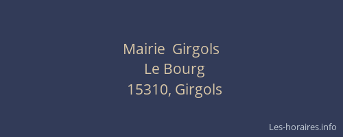 Mairie  Girgols