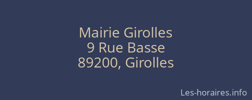 Mairie Girolles