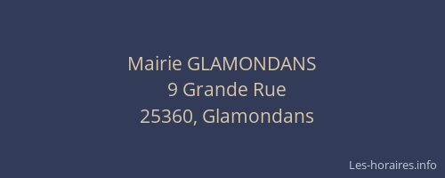 Mairie GLAMONDANS