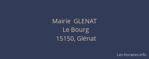 Mairie  GLENAT
