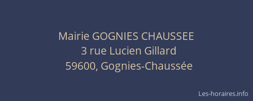 Mairie GOGNIES CHAUSSEE