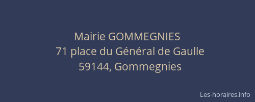 Mairie GOMMEGNIES