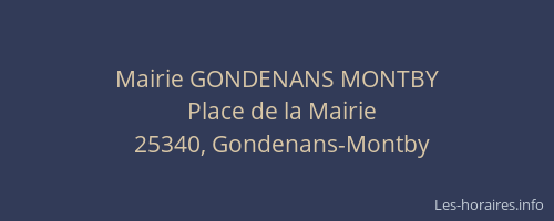 Mairie GONDENANS MONTBY