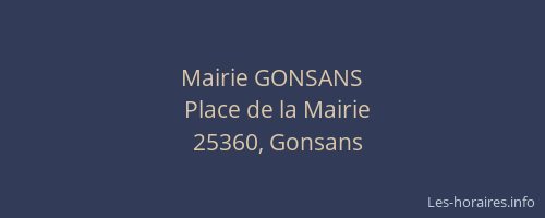 Mairie GONSANS